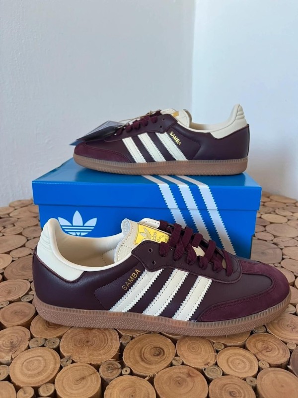adidas samba og marron gold metallic