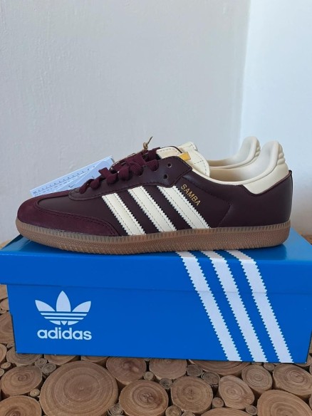 adidas samba og marron gold metallic