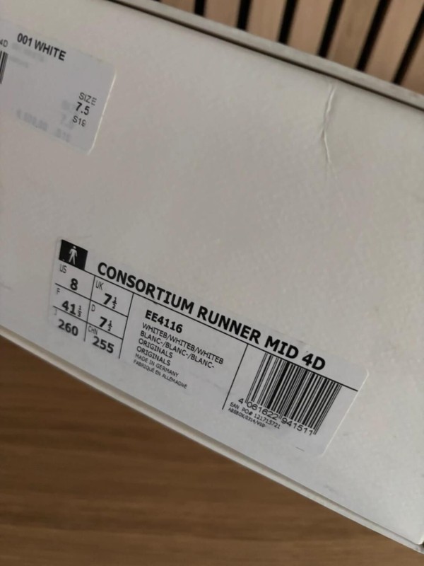 adidas consortium runner mid 4D white - taille 41,5 2