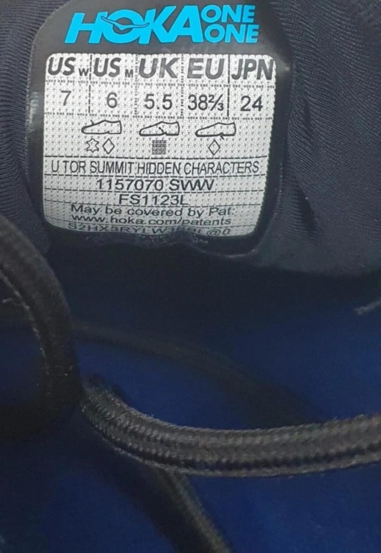 Hoka One One Tor Summit Hidden Characters taille 38 2/3 2