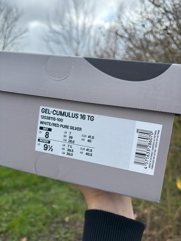 Asics Gel-Cumulus 16 Red Pure Silver X Toga - Taille 41,5 2