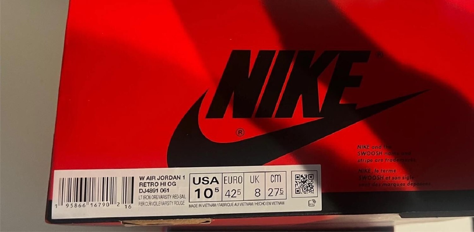 Nike air jordan 1 High Varsity Red maat 42,5 2