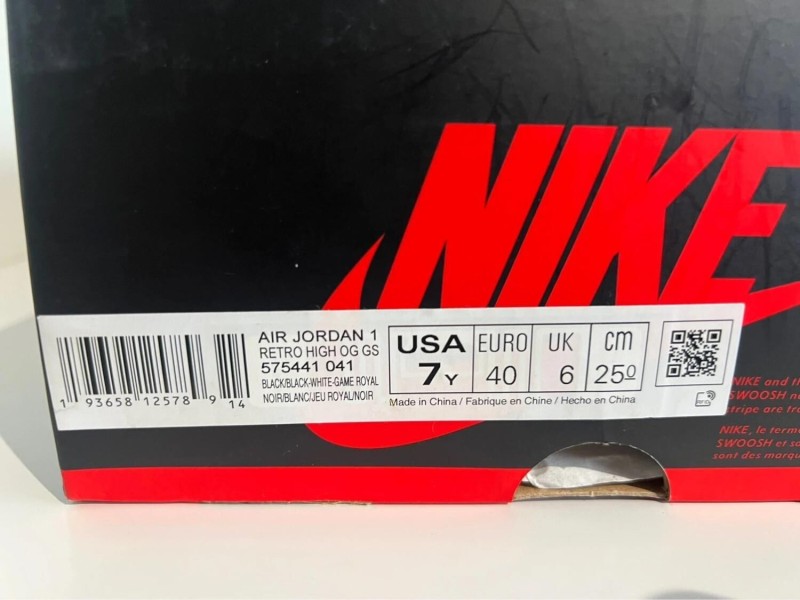 Nike Air Jordan 1 High Royal Toe GS