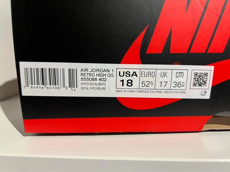 Nike Air Jordan 1 High Hyper Royal Smoke Grey