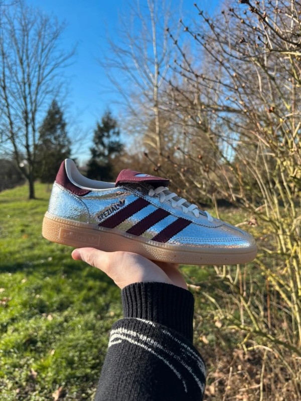 Adidas Handball Spezial LT Silver Metallic Maroon - Taille 37,5