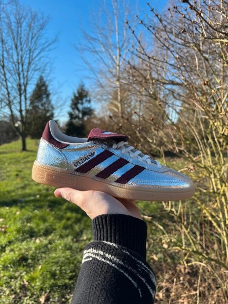 Adidas Handball Spezial LT Silver Metallic Maroon - Taille 37,5