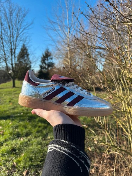 Adidas Handball Spezial LT Silver Metallic Maroon - Taille 37,5