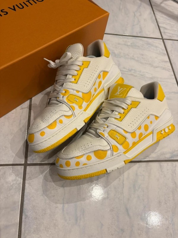 Louis Vuitton LV Trainer Yayoi Kusama jaune blanche taille 9,5 44,5 2