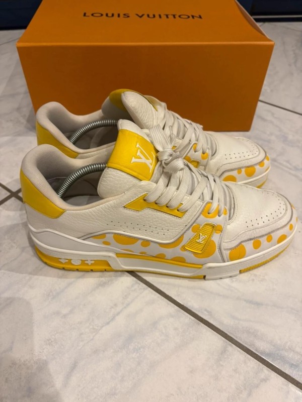 Louis Vuitton LV Trainer Yayoi Kusama jaune blanche taille 9,5 44,5 2