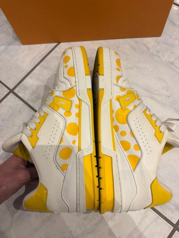Louis Vuitton LV Trainer Yayoi Kusama jaune blanche taille 9,5 44,5 2