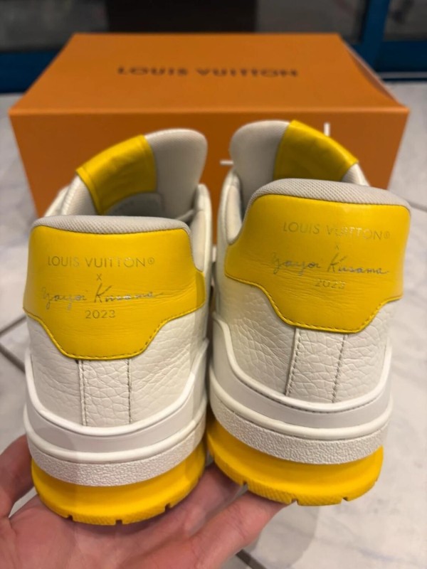 Louis Vuitton LV Trainer Yayoi Kusama jaune blanche taille 9,5 44,5 2