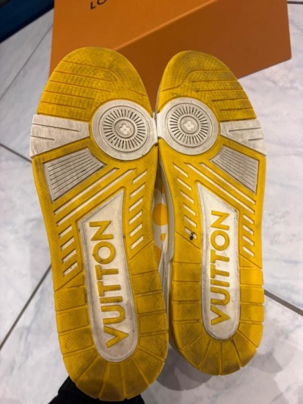 Louis Vuitton LV Trainer Yayoi Kusama jaune blanche taille 9,5 44,5