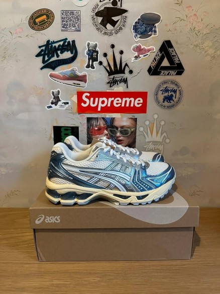 Asics Kayano 14 Cream Metallic Blue