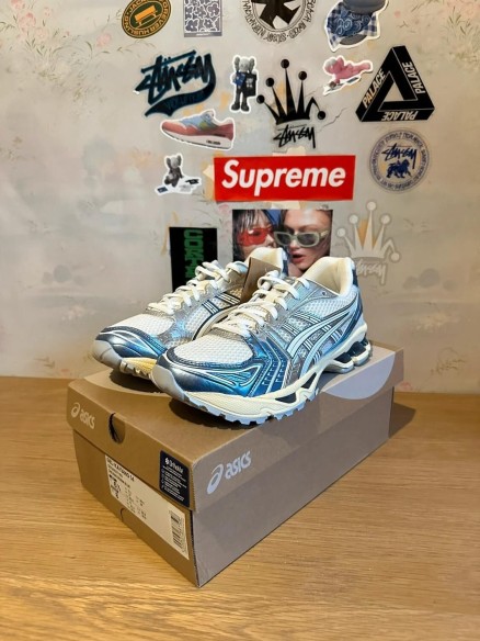 Asics Kayano 14 Cream Metallic Blue