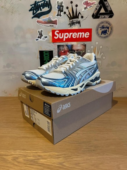 Asics Kayano 14 Cream Metallic Blue