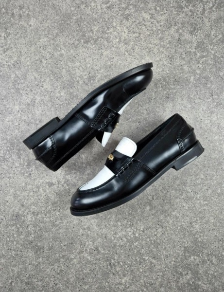 Mocassins en cuir Miu Miu Black & White taille 42