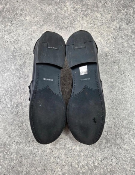 Mocassins en cuir Miu Miu Black & White taille 42