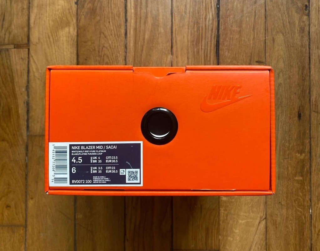 Nike blazer mid sacai white/grey BV0072-100 2