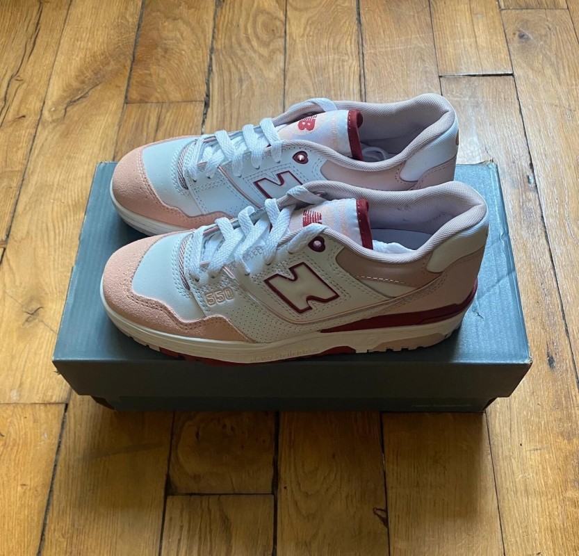 New balance 550 white scarlet (w) valentine's day BBW550ZV 2