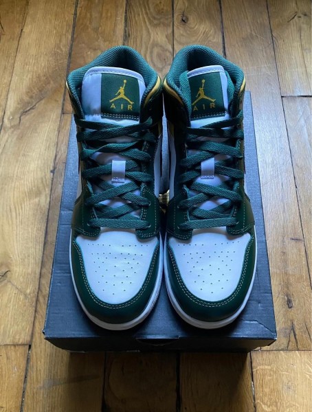 Jordan 1 mid Sonics (2021) (gs) 554725-371