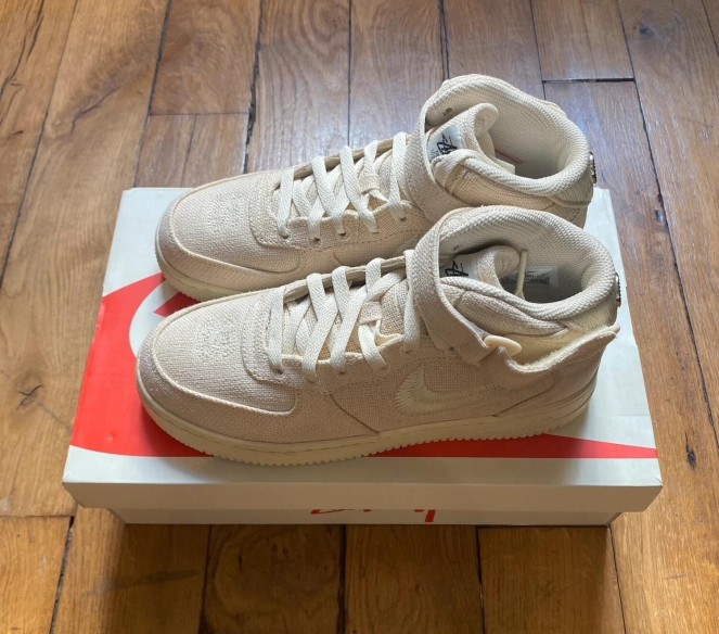 Nike air force 1 mid stussy fossile DJ7841-200