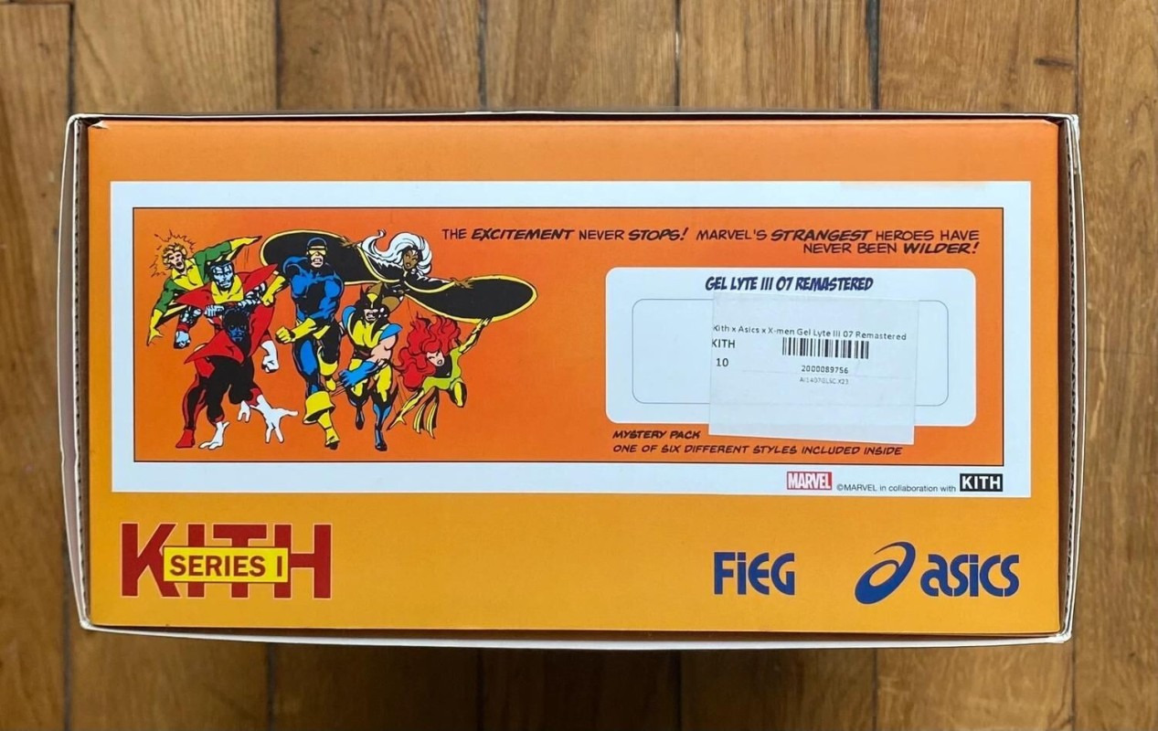 Coffret mystère scellé Asics gel-lyte 3 07 Kith Marvel X-men (carte collector incluse) 2