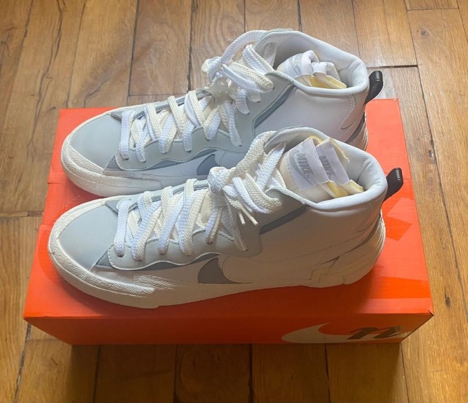 Nike blazer mid sacai white/grey BV0072-100