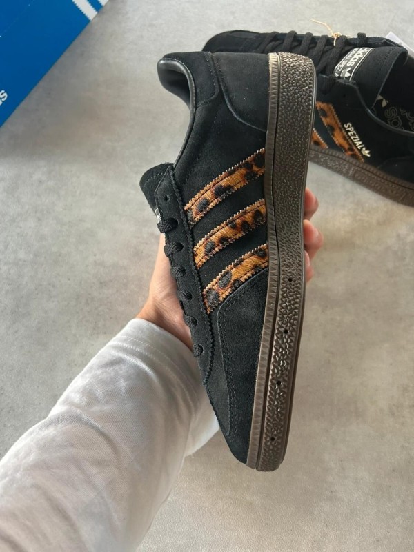 Adidas spezial core black leopard white 2