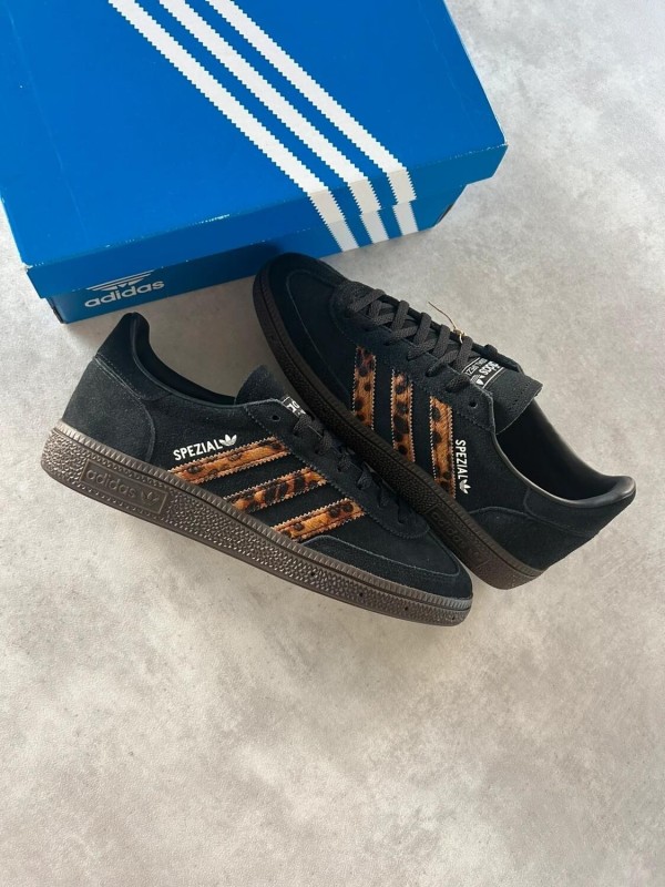 Adidas spezial core black leopard white 2