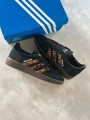 Adidas spezial core black leopard white