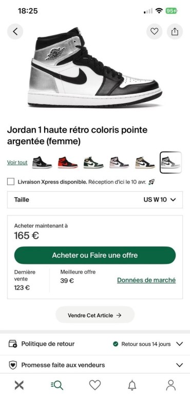 Jordan 1 retro silver taille 42 neuve 2