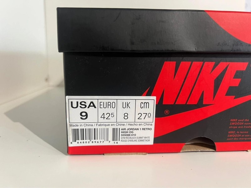 Nike air jordan 1 high bred toe