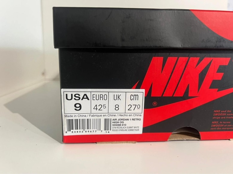 Nike air jordan 1 high bred toe