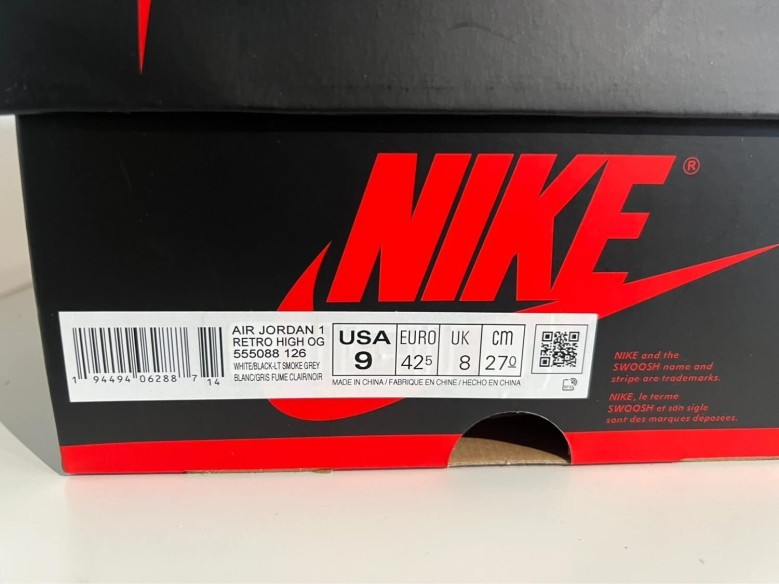 Nike air jordan 1 high light smoke grey