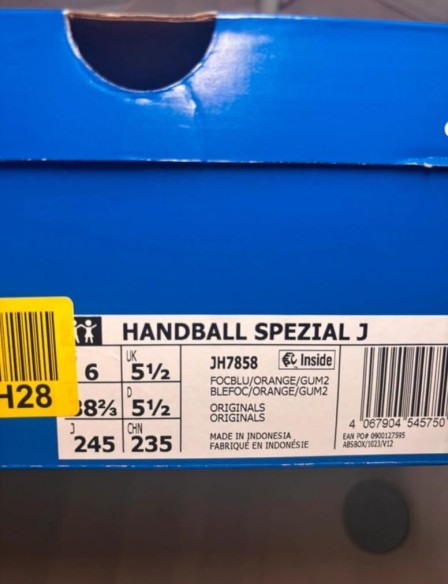 adidas handball spezial bleu orange taille 38 2/3