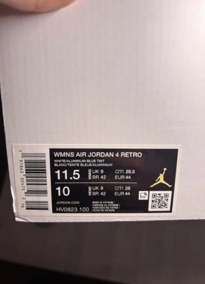 Jordan 4 Forget me not taille 44
