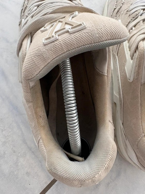 Louis vuitton lv trainer tissu crème beige taille 7 42-42,5 2