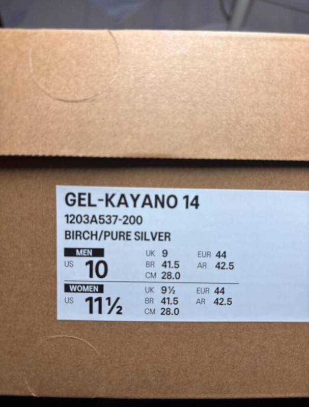 Asics gel kayano 14 birch pure silver taille 44 2