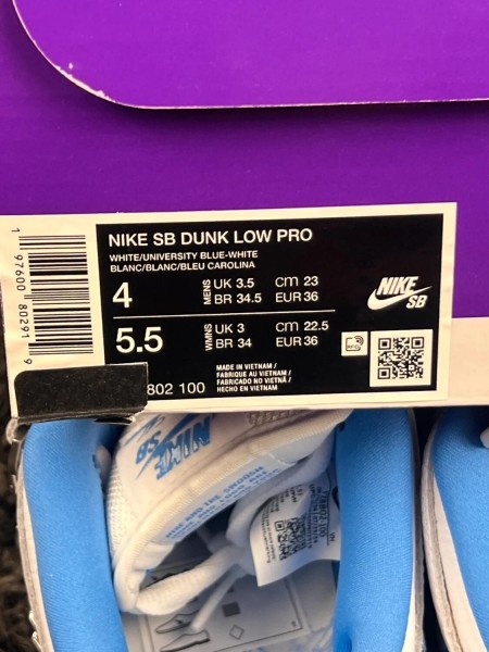 Nicole Hause x Nike SB Dunk Low Blanc Bleu Ciel - Taille 36 EU