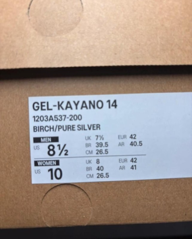 Asics gel kayano 14 birch pure silver taille 42 2