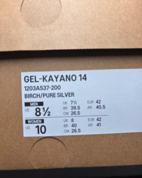 Asics gel kayano 14 birch pure silver taille 42