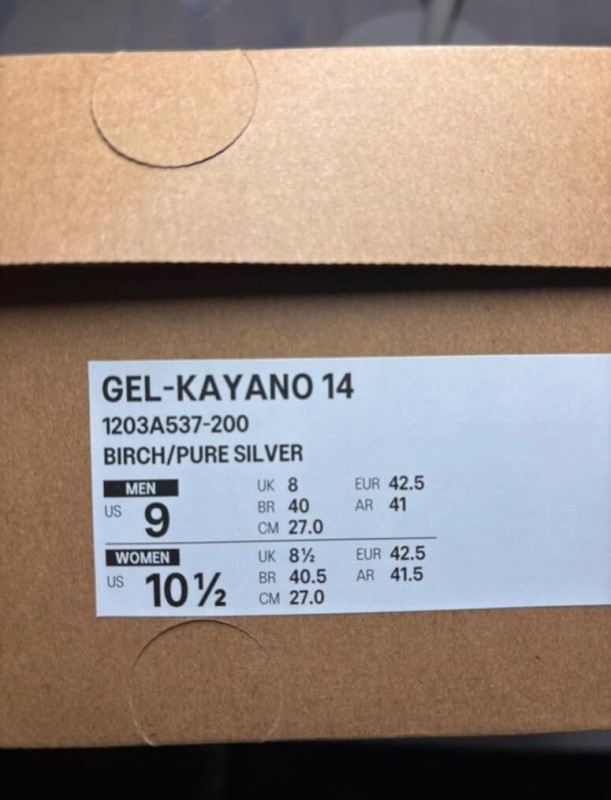 Asics gel kayano 14 birch pure silver taille 42,5 2