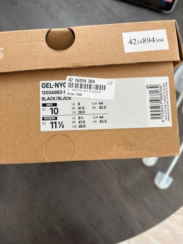 Asics gel nyc black / beige - taille 44 2