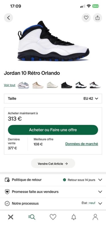 Jordan 10 X Retro Orlando taille 42 2