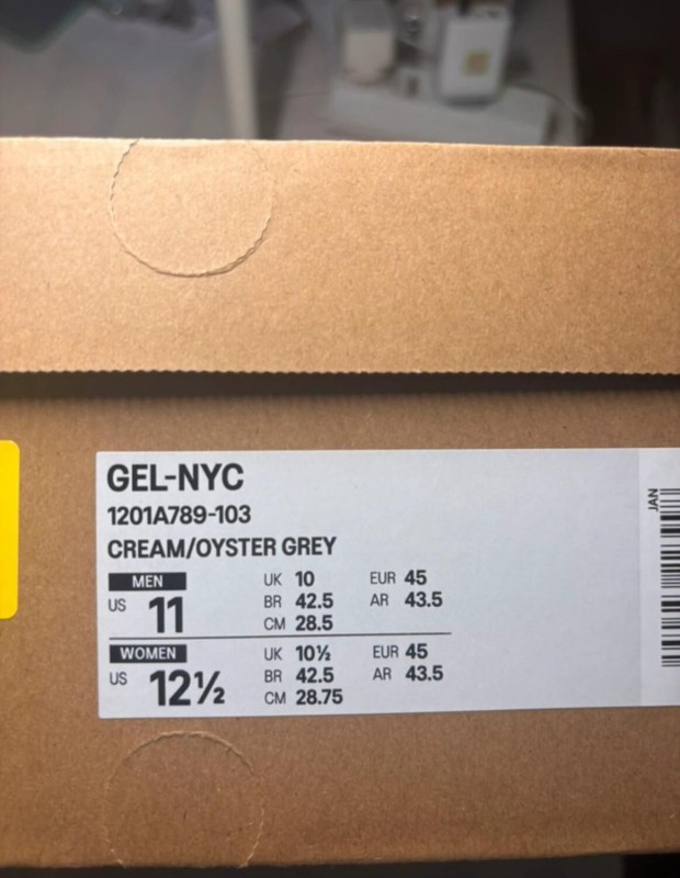 Asics gel nyc cream oyster grey taille 45 2