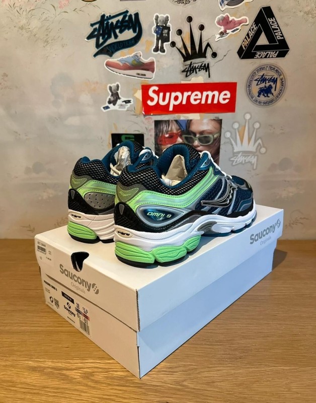 Saucony Progrid Omni 9 blue lime / bleu vert 2