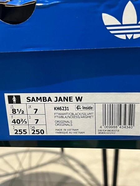 adidas samba jane ruffle pack noir et blanc - neuf - 40,5