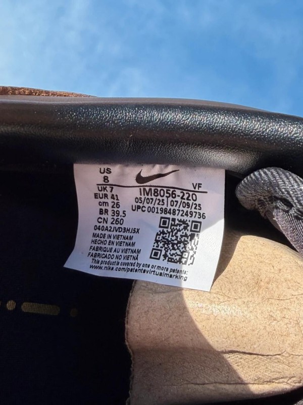 Nike Air Force 1 Morse Code Velvet Brown - EU 41 2