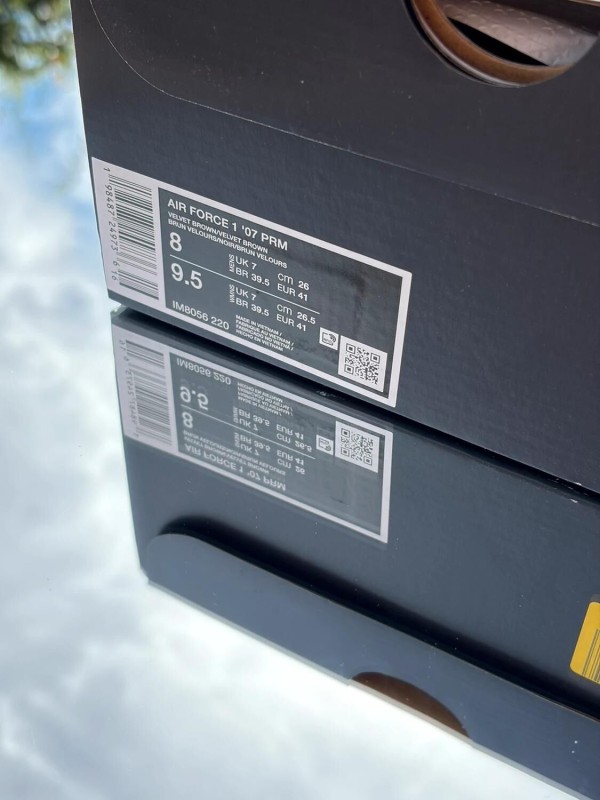 Nike Air Force 1 Morse Code Velvet Brown - EU 41 2