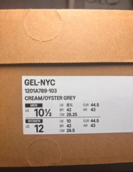 Asics gel nyc cream oyster grey taille 44,5